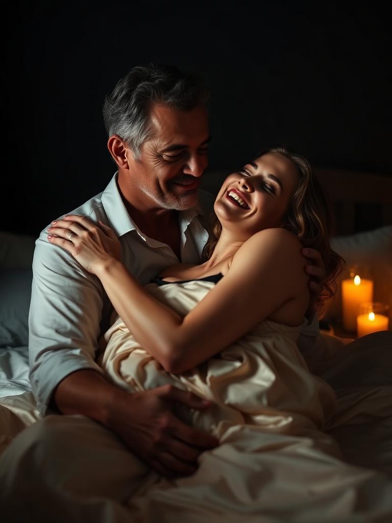 Pareja apasionada en la cama después de aplicar el Códice